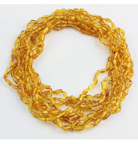 10 Honey BEANS Baltic amber adult wholesale necklaces 51cm