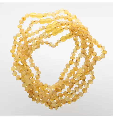 6 Raw Lemon BAROQUE teething Baltic amber necklaces 33cm