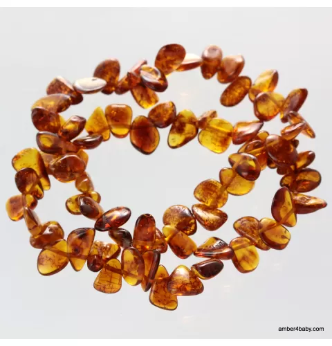 Leaf Style Baltic Amber Stretch Bracelet 18cm
