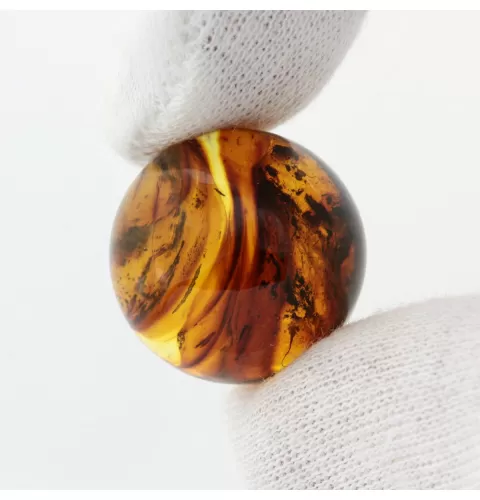 Sphere Round Baltic amber fossil w insect inclusion
