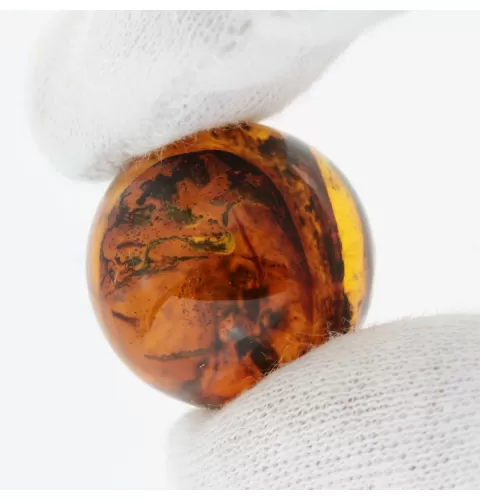 Sphere Round Baltic amber fossil w insect inclusion