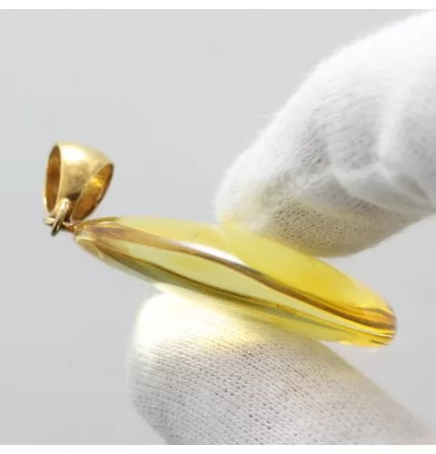 Drop Baltic amber pendulum pendant w insect inclusion