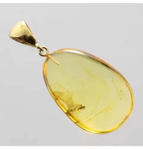 Drop Baltic amber pendulum pendant w insect inclusion