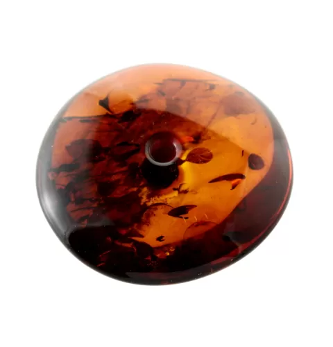 Large Donut shape Baltic amber pendant medallion