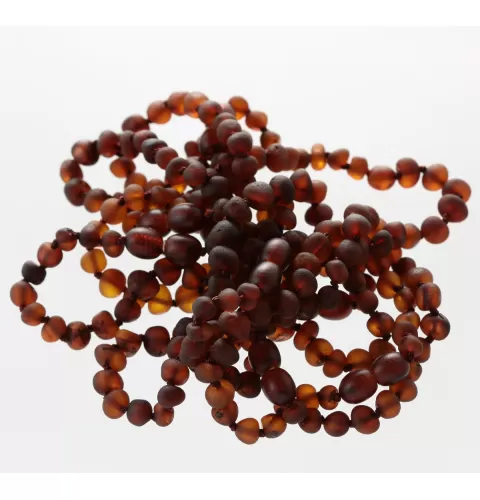 10 Raw Ruby BAROQUE Baltic amber teething bracelets 16cm