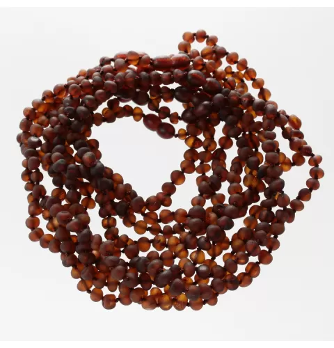 10 Raw Ruby BAROQUE Baltic amber teething necklaces 32cm