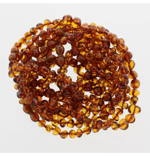 10 Pop Cognac Baltic Amber Anklets 25cm