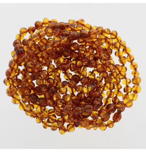 10 Pop Cognac Baltic Amber Anklets 25cm