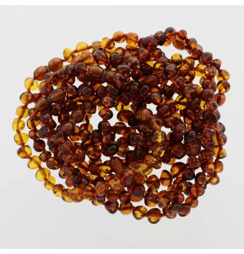 10 Pop Cognac Baltic Amber Anklets 25cm