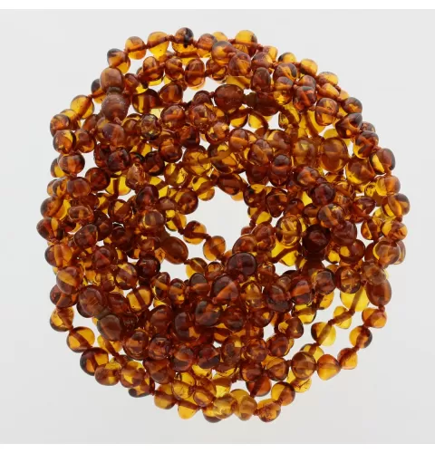 10 Pop Cognac Baltic Amber Anklets 25cm