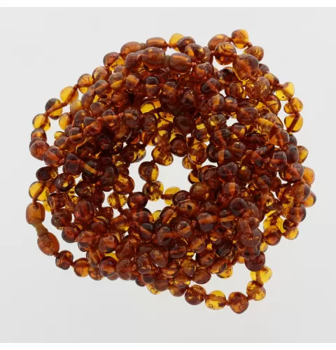 10 Pop Cognac Baltic Amber Anklets 25cm
