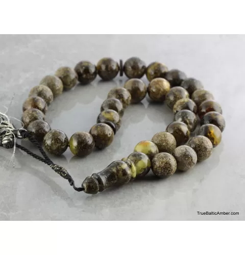 Massive Islamic 33 Prayer ROUND Baltic amber 15MM beads