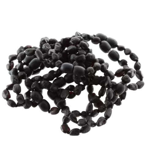 10 Raw Cherry BEANS Baltic amber teething Baby bracelets 14cm
