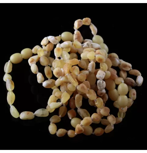 10 Raw Butter BEANS Baltic amber teething Baby bracelets 14cm