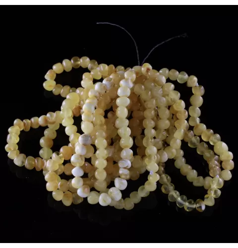 10 Butter BAROQUE Baltic amber adult stretcy bracelets 19cm