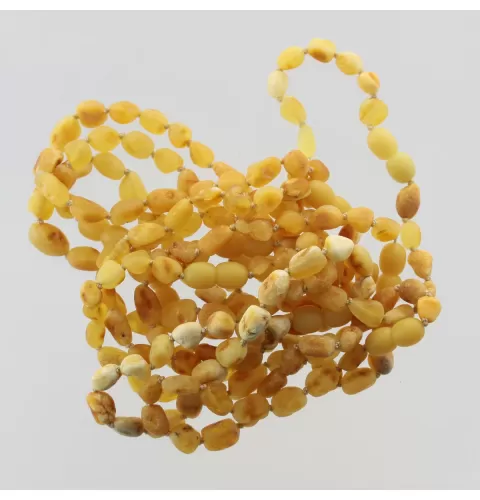 10 Raw Butter BEANS Baltic amber adult bracelets 19cm