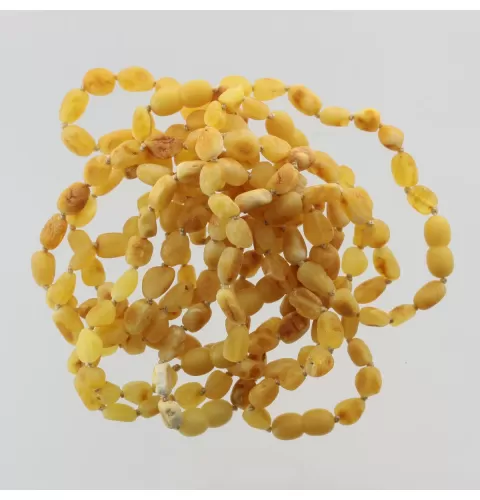 10 Raw Butter BEANS Baltic amber adult bracelets 19cm