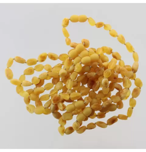 10 Raw Butter BEANS Baltic amber adult bracelets 19cm