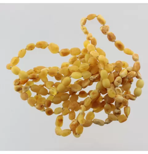 10 Raw Butter BEANS Baltic amber adult bracelets 19cm