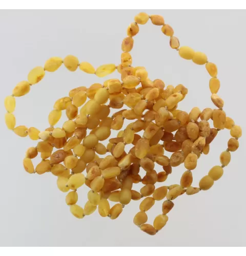 10 Raw Butter BEANS Baltic amber adult bracelets 19cm