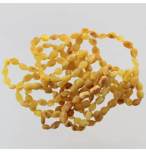 10 Raw Butter BEANS Baltic amber adult bracelets 19cm