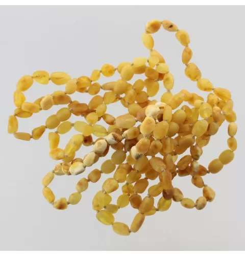 10 Raw Butter BEANS Baltic amber adult bracelets 19cm