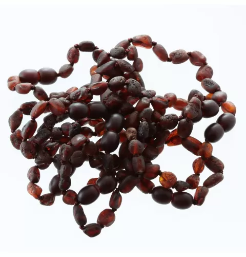10 Raw Ruby BEANS Baltic amber teething Baby bracelets 14cm