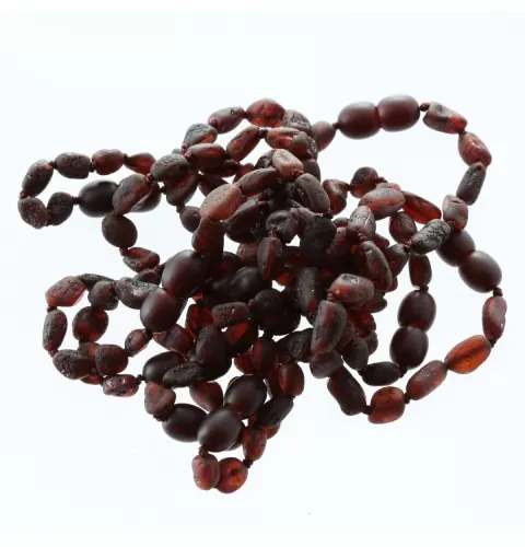 10 Raw Ruby BEANS Baltic amber teething Baby bracelets 14cm