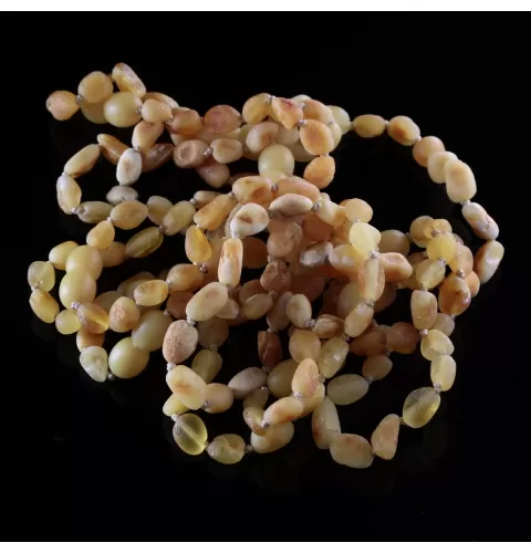 10 Raw Butter BEANS Baltic amber teething Baby bracelets 14cm
