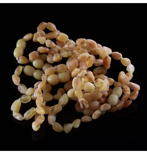 10 Raw Butter BEANS Baltic amber teething Baby bracelets 14cm
