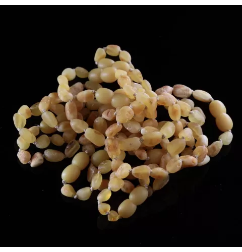 10 Raw Butter BEANS Baltic amber teething Baby bracelets 14cm