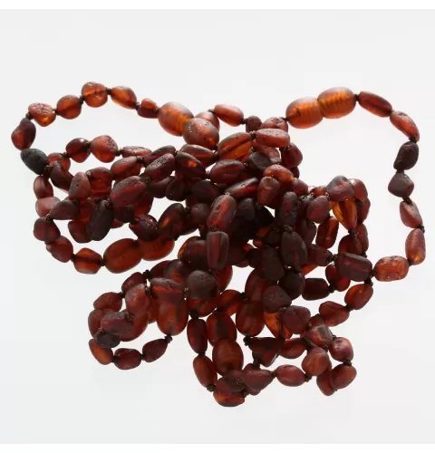 10 Raw Ruby BEANS Baltic amber teething bracelets 14cm