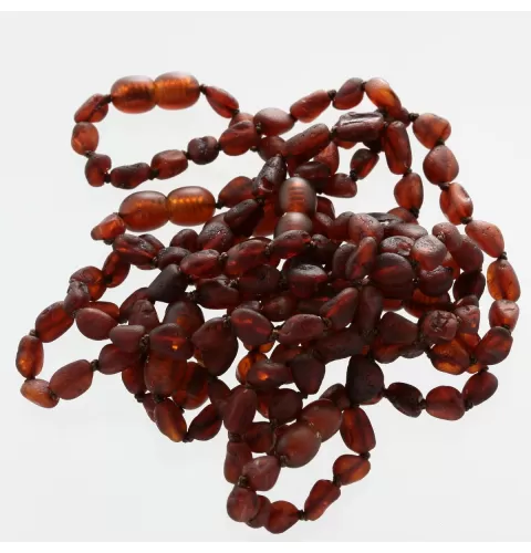 10 Raw Ruby BEANS Baltic amber teething bracelets 14cm