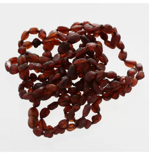 10 Raw Ruby BEANS Baltic amber teething bracelets 14cm
