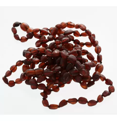 10 Raw Ruby BEANS Baltic amber teething bracelets 14cm