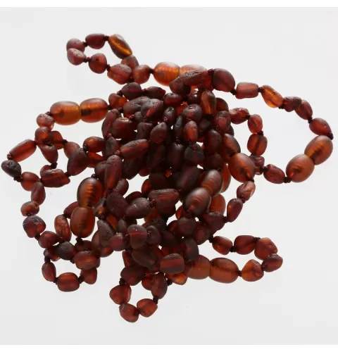 10 Raw Ruby BEANS Baltic amber teething bracelets 14cm