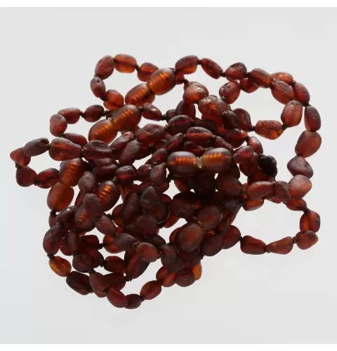 10 Raw Ruby BEANS Baltic amber teething bracelets 14cm