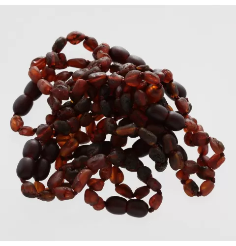 10 Raw Ruby BEANS Baltic amber teething bracelets 14cm