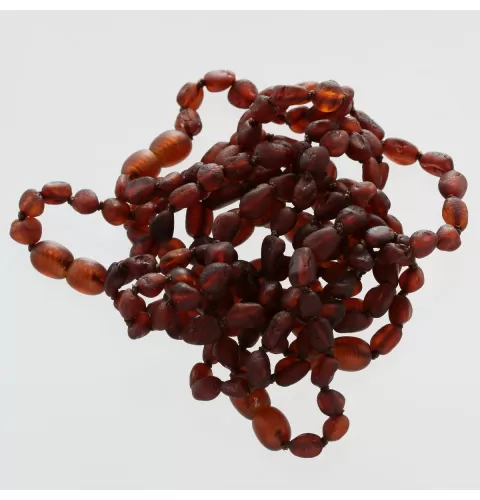 10 Raw Ruby BEANS Baltic amber teething bracelets 14cm
