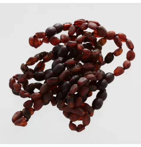 10 Raw Ruby BEANS Baltic amber teething bracelets 14cm