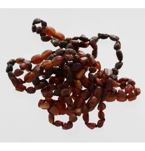 10 Raw Ruby BEANS Baltic amber teething bracelets 14cm