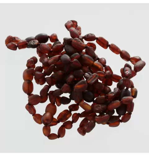 10 Raw Ruby BEANS Baltic amber teething bracelets 14cm