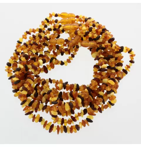 10 Raw Multi CHIPS Baltic amber teething necklaces 32cm