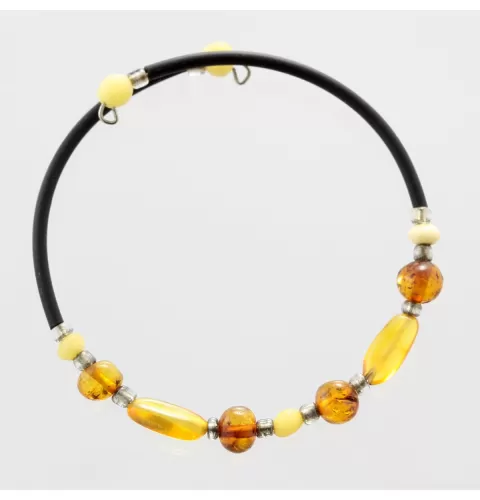 Wire Baltic Amber Bracelet for Adults