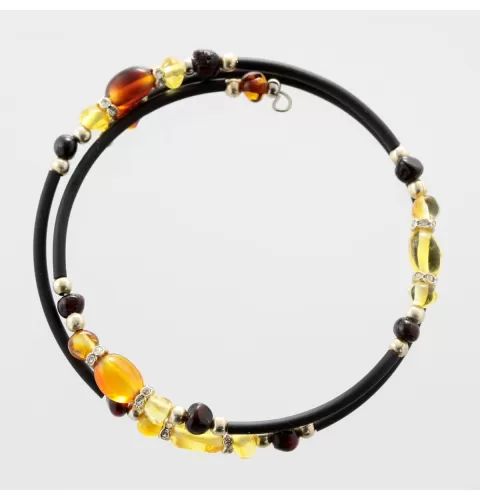 Wire Baltic Amber Bracelet for Adults