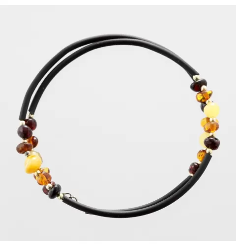 Wire Baltic Amber Bracelet for Adults
