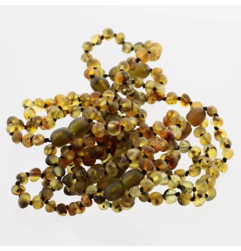 10 Raw Green BAROQUE Baltic amber teething bracelets 14cm