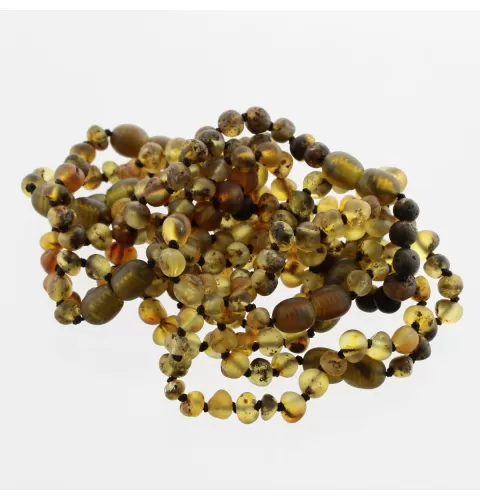 10 Raw Green BAROQUE Baltic amber teething bracelets 14cm