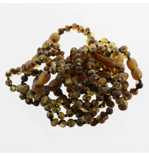 10 Raw Green BAROQUE Baltic amber teething bracelets 14cm
