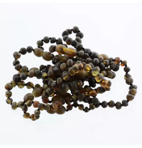 10 Raw Dark BAROQUE Baltic amber teething bracelets 14cm